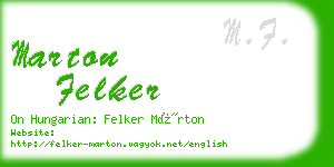 marton felker business card